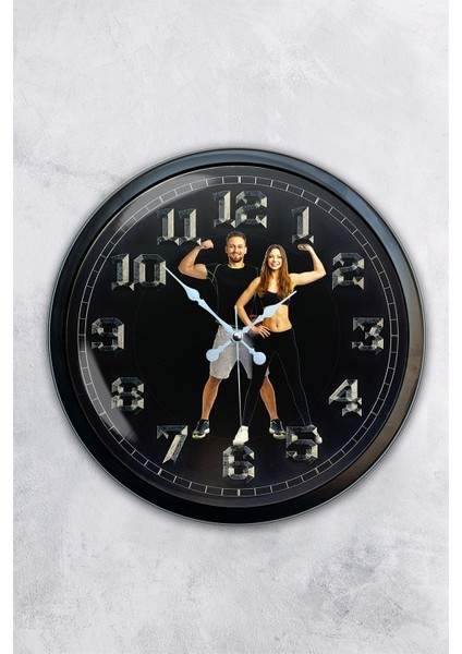 40 cm Siyah Metal Fitness Duvar Saati