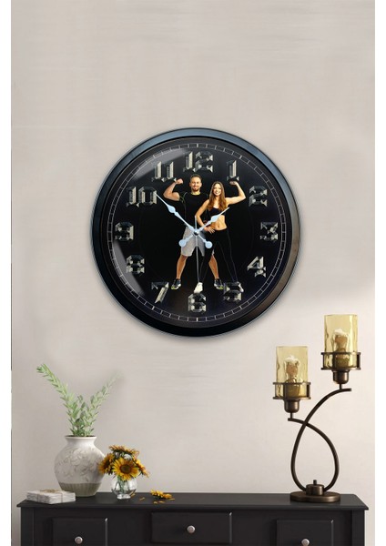40 cm Siyah Metal Fitness Duvar Saati fiyatları