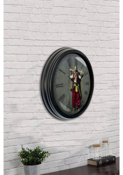 40 cm Siyah Metal Yeniçeri Osmanlı Duvar Saati indirimleri
