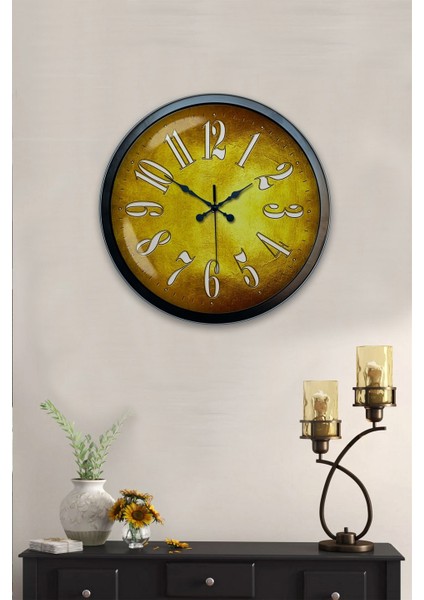 40 cm Siyah Metal Golden Duvar Saati fiyatları
