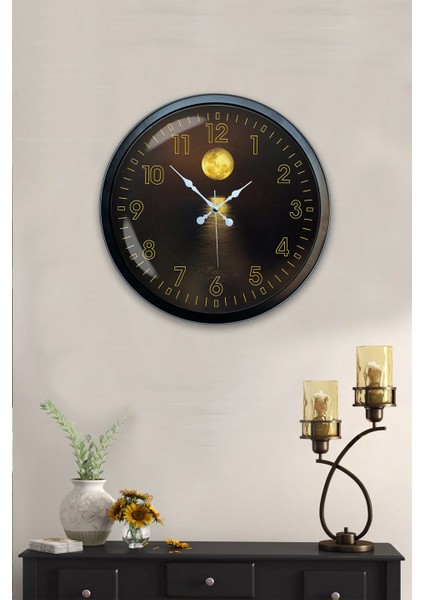 40 cm Siyah Metal Gece Duvar Saati fiyatları