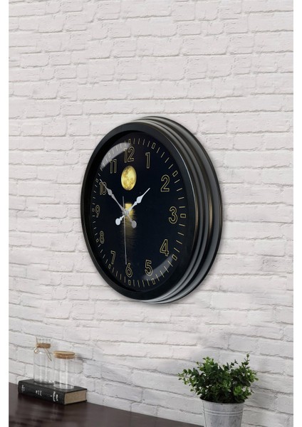 40 cm Siyah Metal Gece Duvar Saati fırsatları