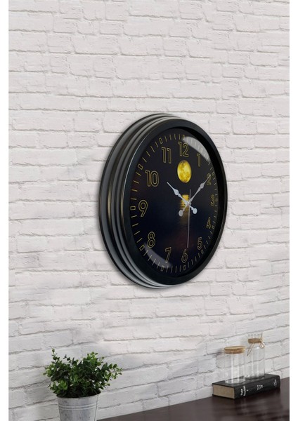 40 cm Siyah Metal Gece Duvar Saati indirimleri