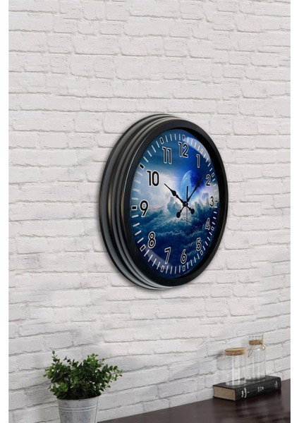 40 cm Siyah Metal Bulutların Üstünde Duvar Saati indirimleri