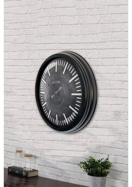 40 cm Siyah Metal Bulova Duvar Saati modelleri