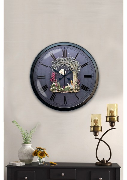40 cm Siyah Metal Ay Duvar Saati fiyatları