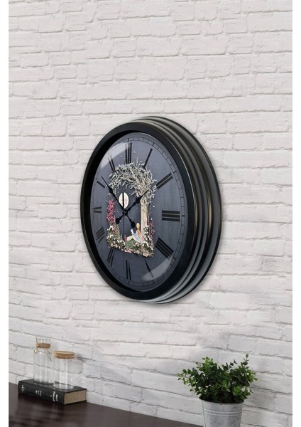 40 cm Siyah Metal Ay Duvar Saati fırsatları