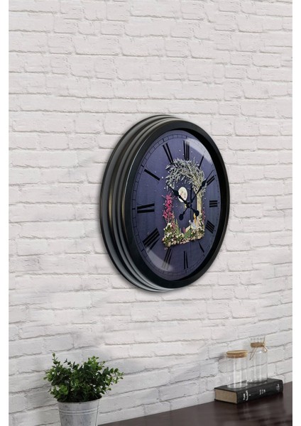 40 cm Siyah Metal Ay Duvar Saati indirimleri