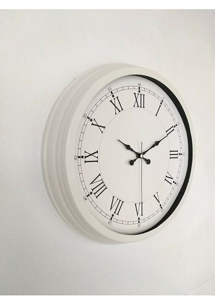 40 cm Siyah-Beyaz Renk Metal Retro Dekoratif Hediyelik Duvar Saati fiyatları