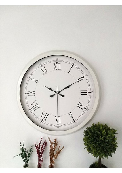 40 cm Siyah-Beyaz Renk Metal Retro Dekoratif Hediyelik Duvar Saati modelleri