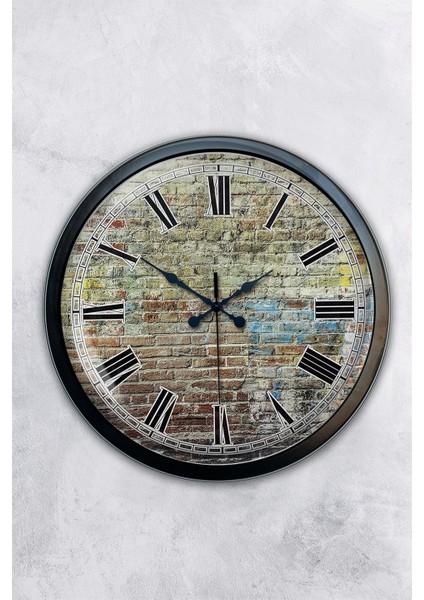 40 cm Siyah Metal Vintage Duvar Saati