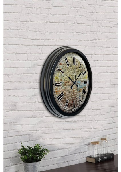 40 cm Siyah Metal Vintage Duvar Saati indirimleri