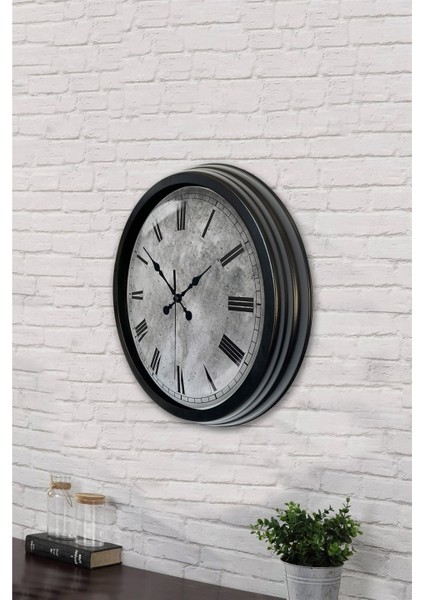 40 cm Siyah Metal Kreter Duvar Saati fırsatları