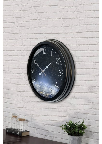 40 cm Siyah Metal Çilek Mutfak Duvar Saati