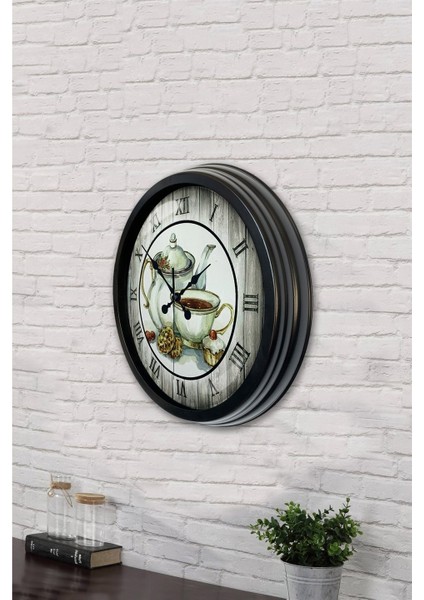 40 cm Siyah Metal Çaydanlık Mutfak Duvar Saati fırsatları