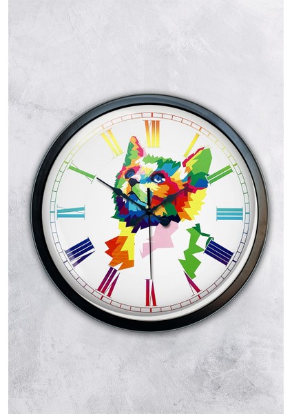 40 cm Siyah Metal Cat Duvar Saati