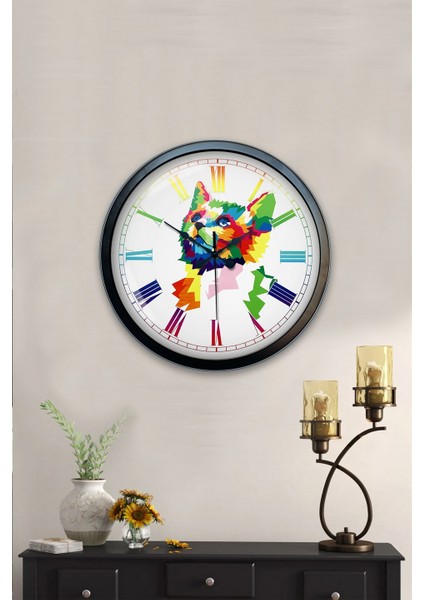 40 cm Siyah Metal Cat Duvar Saati fiyatları