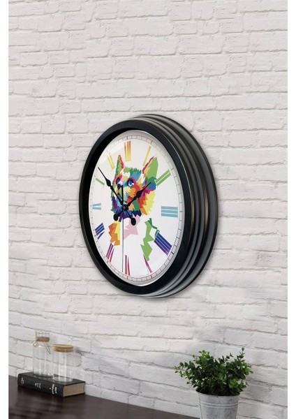 40 cm Siyah Metal Cat Duvar Saati modelleri