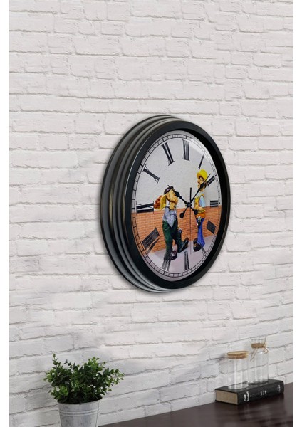 40 cm Siyah Metal Inşaat Duvar Saati indirimleri