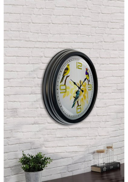 40 cm Siyah Metal Birds Duvar Saati indirimleri