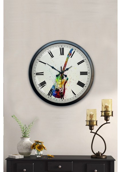 40 cm Siyah Metal Gitar Duvar Saati fiyatları