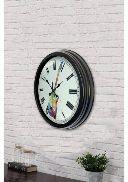 40 cm Siyah Metal Gitar Duvar Saati fırsatları