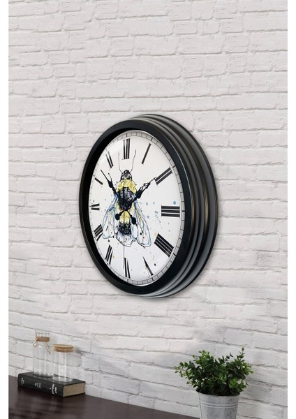 40 cm Siyah Metal Arı Duvar Saati modelleri