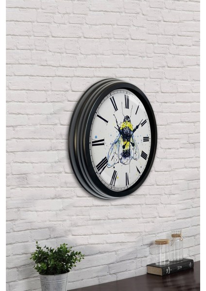 40 cm Siyah Metal Arı Duvar Saati fırsatları