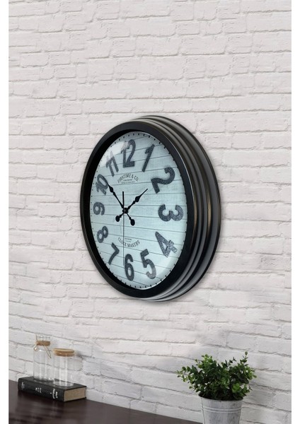 40 cm Siyah Metal Antique Duvar Saati fiyatları