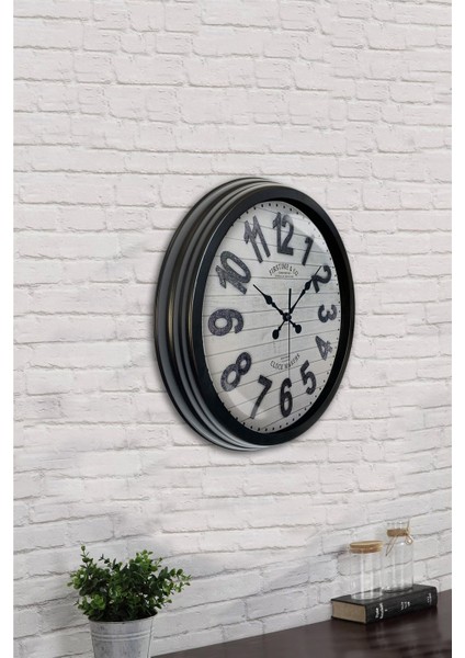 40 cm Siyah Metal Antique Duvar Saati fırsatları