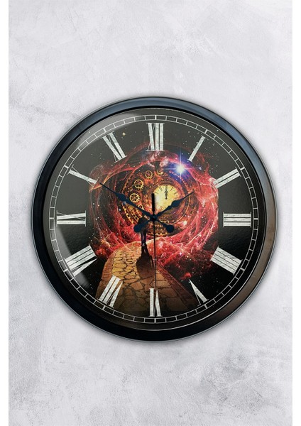 40 cm Siyah Metal Astroloji Duvar Saati
