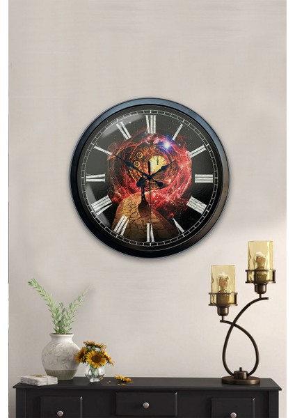 40 cm Siyah Metal Astroloji Duvar Saati fiyatları