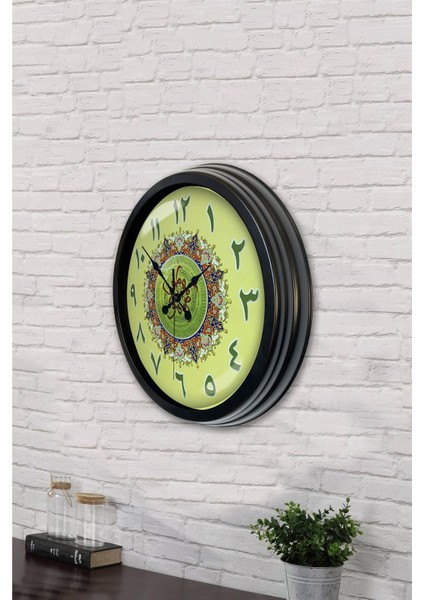 40 cm Siyah Metal Çini Deseni Duvar Saati fırsatları