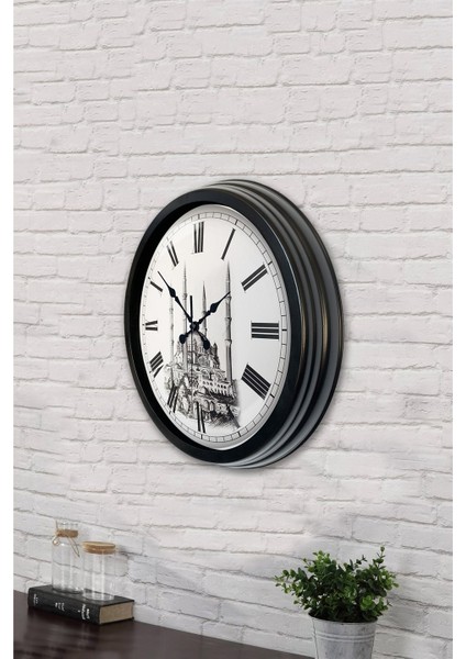 40 cm Siyah Metal Cami Temalı Duvar Saati fırsatları
