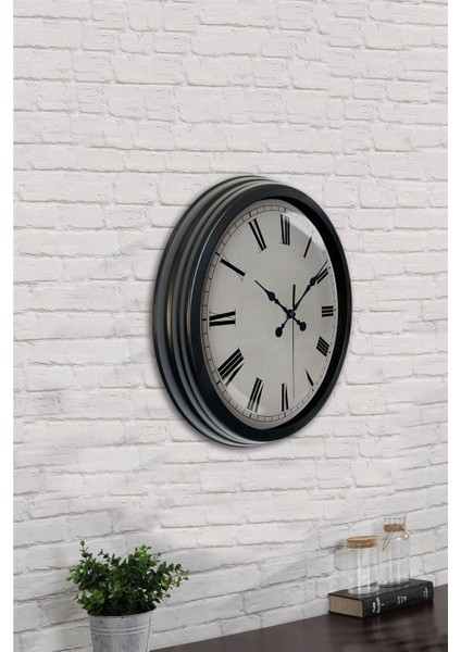 40 cm Siyah Metal Roma Rakamlı Duvar Saati indirimleri