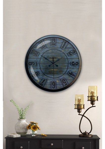 40 cm Siyah Metal Retro Duvar Saati