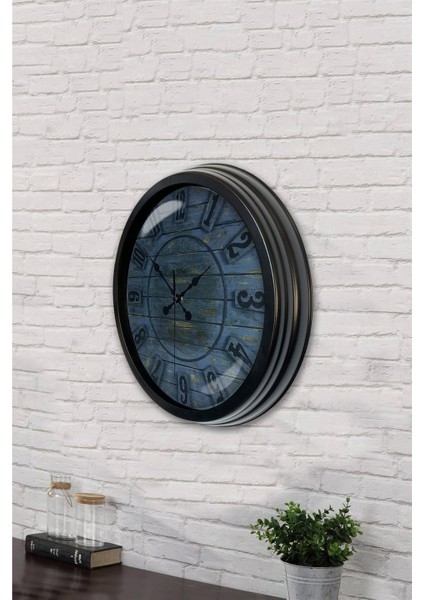 40 cm Siyah Metal Retro Duvar Saati