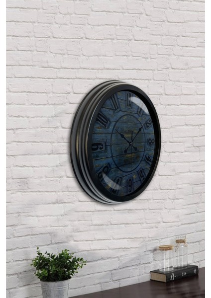 40 cm Siyah Metal Retro Duvar Saati