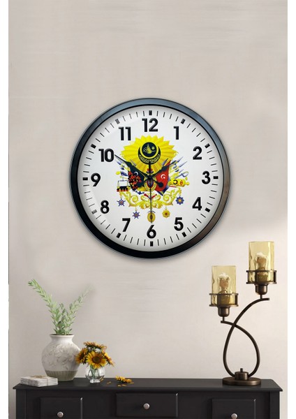 40 cm Siyah Metal Osmanlı Arması Duvar Saati fiyatları