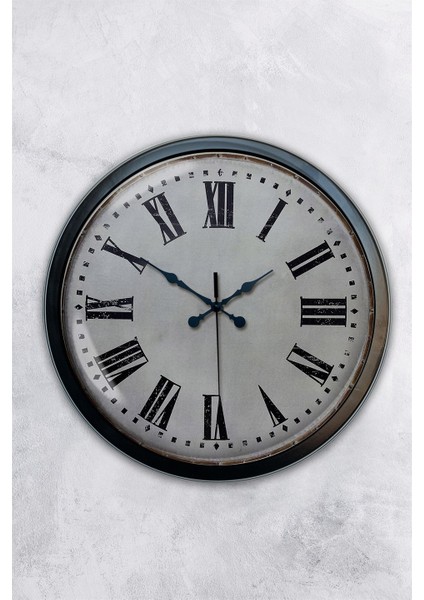 40 cm Siyah Metal Roma Rakamlı Duvar Saati