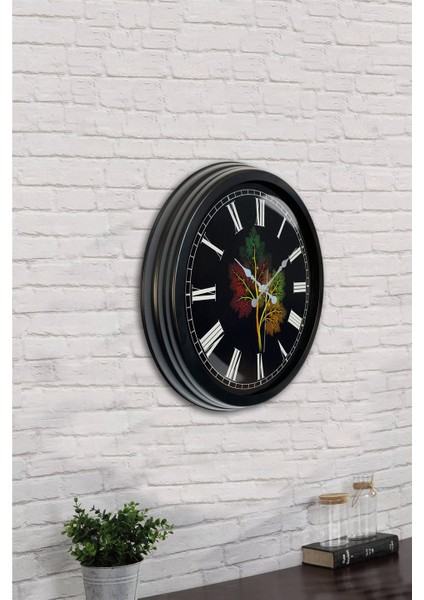 40 cm Siyah Metal Ağaç Duvar Saati fırsatları