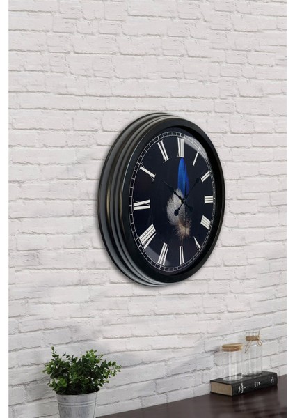 40 cm Siyah Metal Tüy Duvar Saati indirimleri