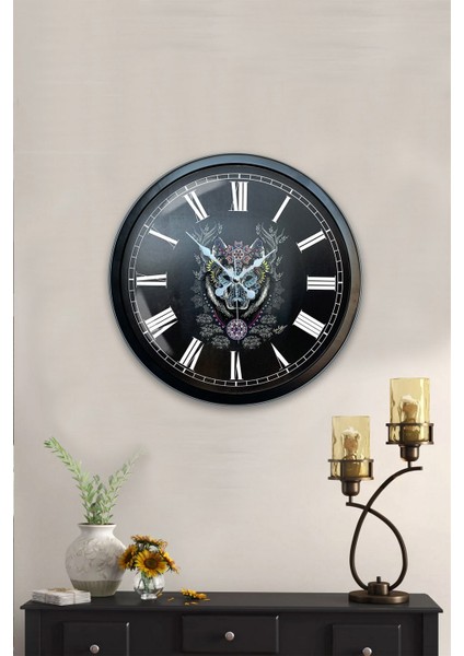 40 cm Siyah Metal Kurt Duvar Saati fiyatları