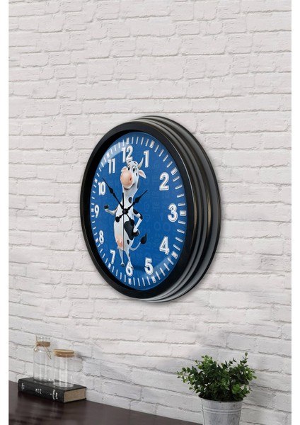 40 cm Siyah Metal Inek Duvar Saati modelleri
