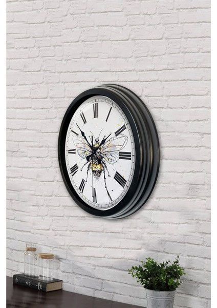 40 cm Siyah Metal Arı Duvar Saati modelleri