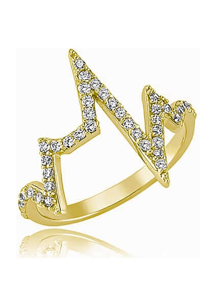 Gümüş Kalp Ritmi Bayan Yüzük