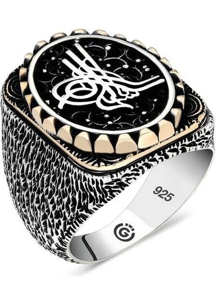 Gümüş Tuğra Oval Erkek Yüzük