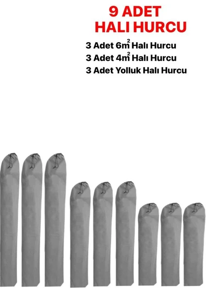 Koru Tekstil 9 Adet Halı Hurcu, Halı Kılıfı, Halı Koruyucu, Halı Ambalajı