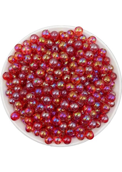 8mm Koyu Fuşya Renk Janjanlı Akrilik Top Boncuk, Çanta Yapım Boncuğu (50GR,~170 Adet) fiyatları