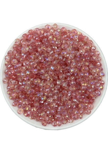 Pembe Renkli Basık 6mm Janjanlı Akrilik Boncuk,parlak Takı Yapım Hobi Boncuğu (25GR,~250 Adet) fiyatları
